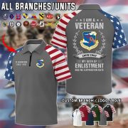 Johnson US Veteran x Raglan Zip Polo Shirt - Image 3