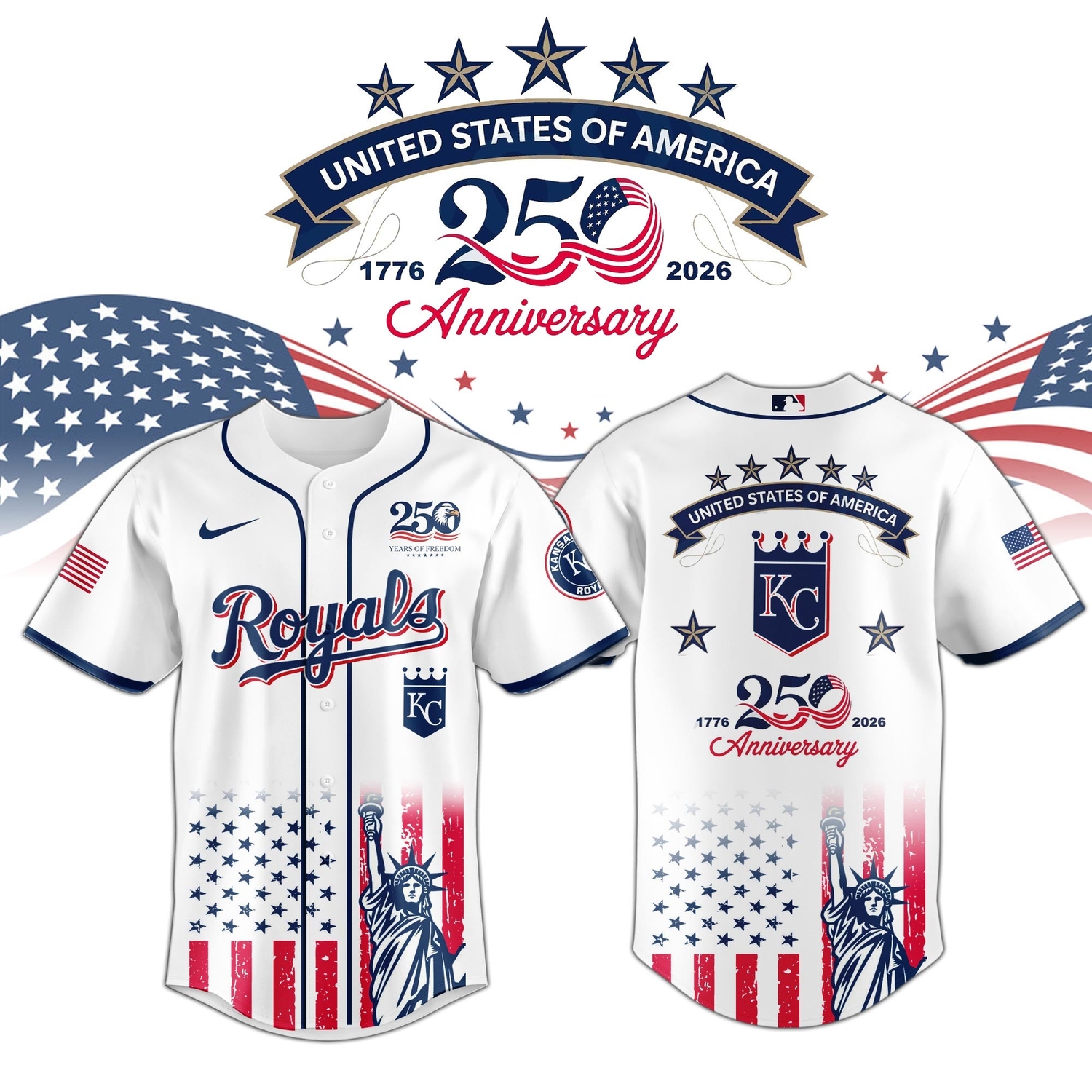Kansas City Royals special America’s 250th Anniversary Limited Edition Jersey Kansas City Royals special America’s 250th Anniversary Limited Edition Jersey