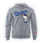 Limited Edition Los Angeles Dodgers x Hello Kitty Night Gray Hoodie - Image 2