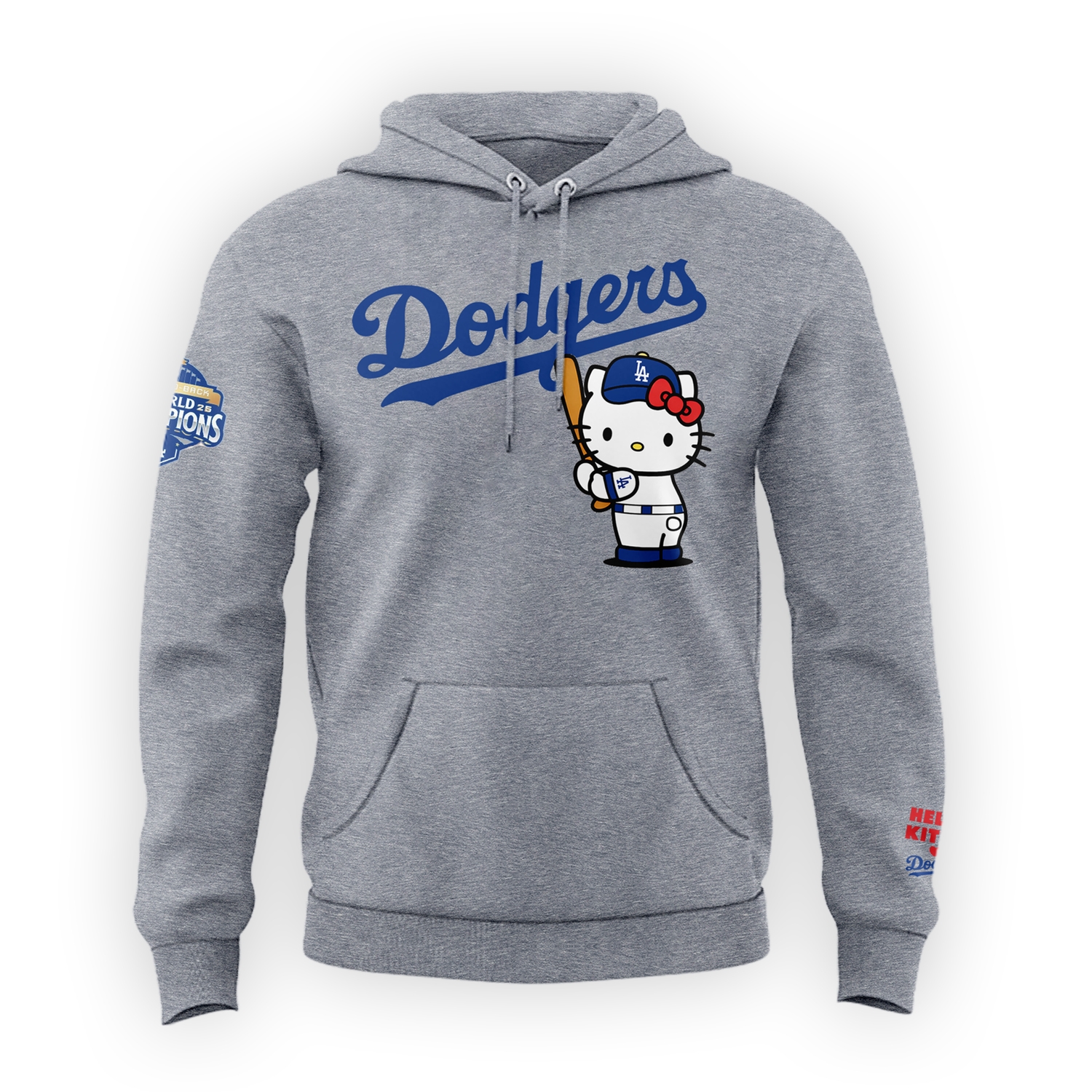 Limited Edition Los Angeles Dodgers x Hello Kitty Night Gray Hoodie Limited Edition Los Angeles Dodgers x Hello Kitty Night Gray Hoodie