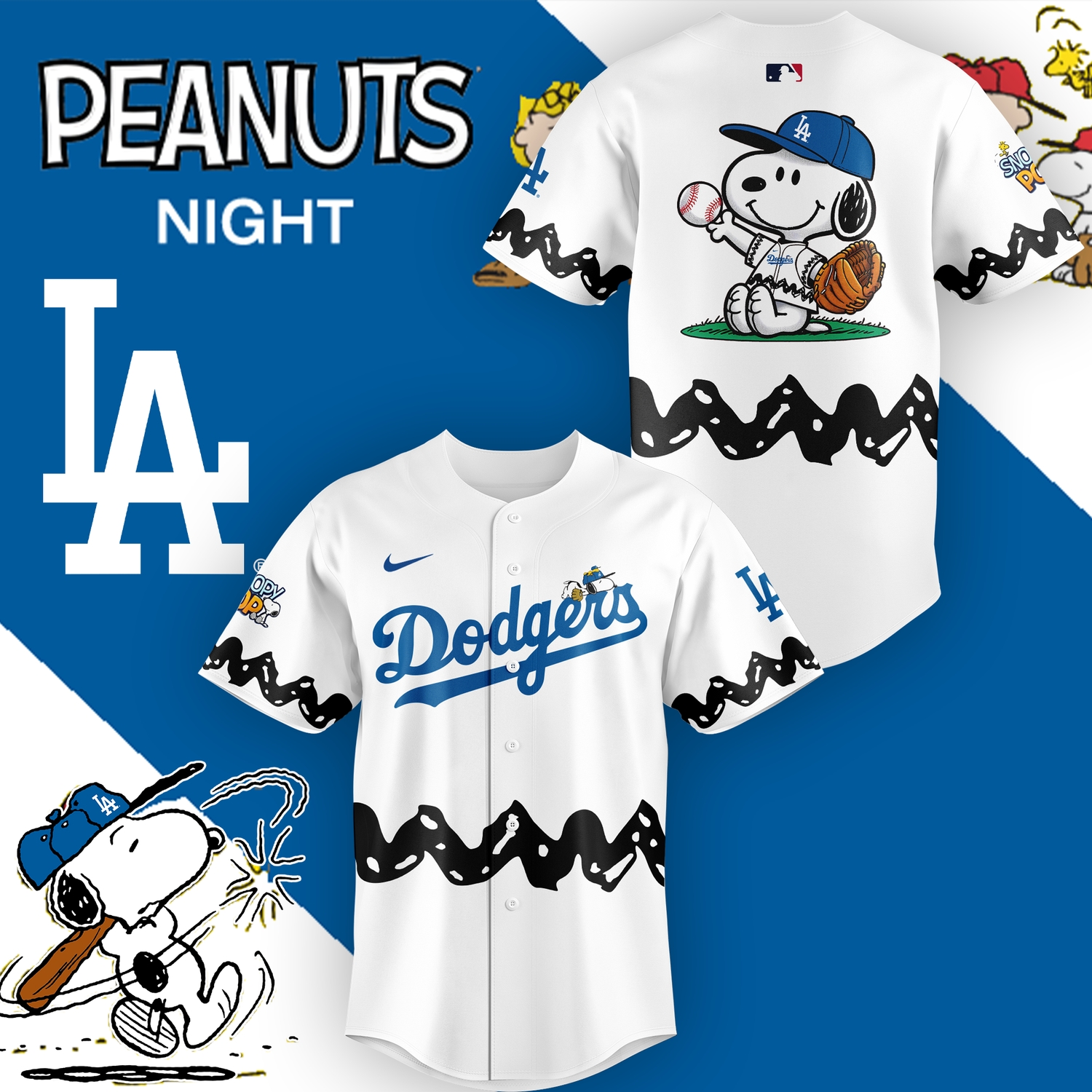 Limited Edition Los Angeles Dodgers x Peanuts Night Event Jersey Limited Edition Los Angeles Dodgers x Peanuts Night Event Jersey