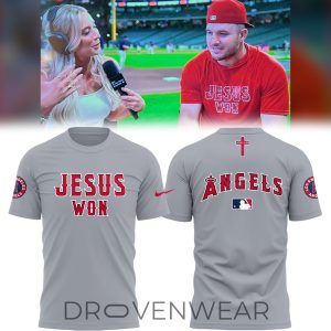 Los Angeles Angels Jesus Won Christian Baseball Fan Shirt by Drovenwear.com