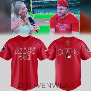 Los Angeles Angels Jesus Won Christian Baseball Jersey by Drovenwear.com