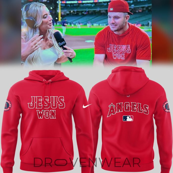 Los Angeles Angels Jesus Won Christian Fan Hoodie - Image 2