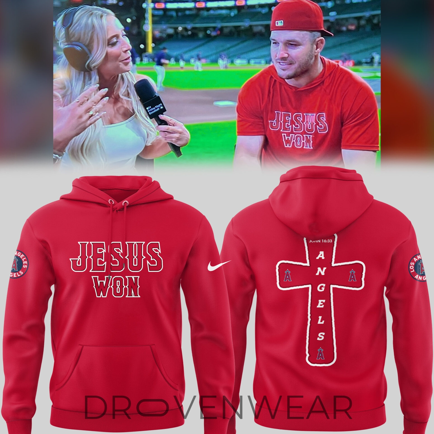 Los Angeles Angels Jesus Won Faith Hoodie Version 2 Los Angeles Angels Jesus Won Faith Hoodie Version 2