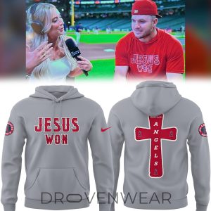 Los Angeles Angels Jesus Won Faith Hoodie Version 2 by Drovenwear.com
