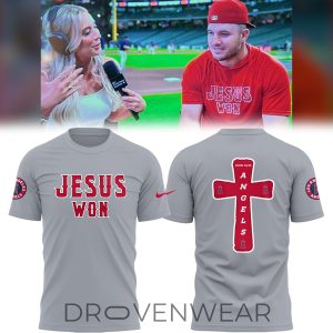 Los Angeles Angels Jesus Won Faith Inspired Shirt Version 2 by Drovenwear.com
