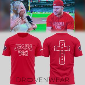 Los Angeles Angels Jesus Won Faith Inspired Shirt Version 2 by Drovenwear.com