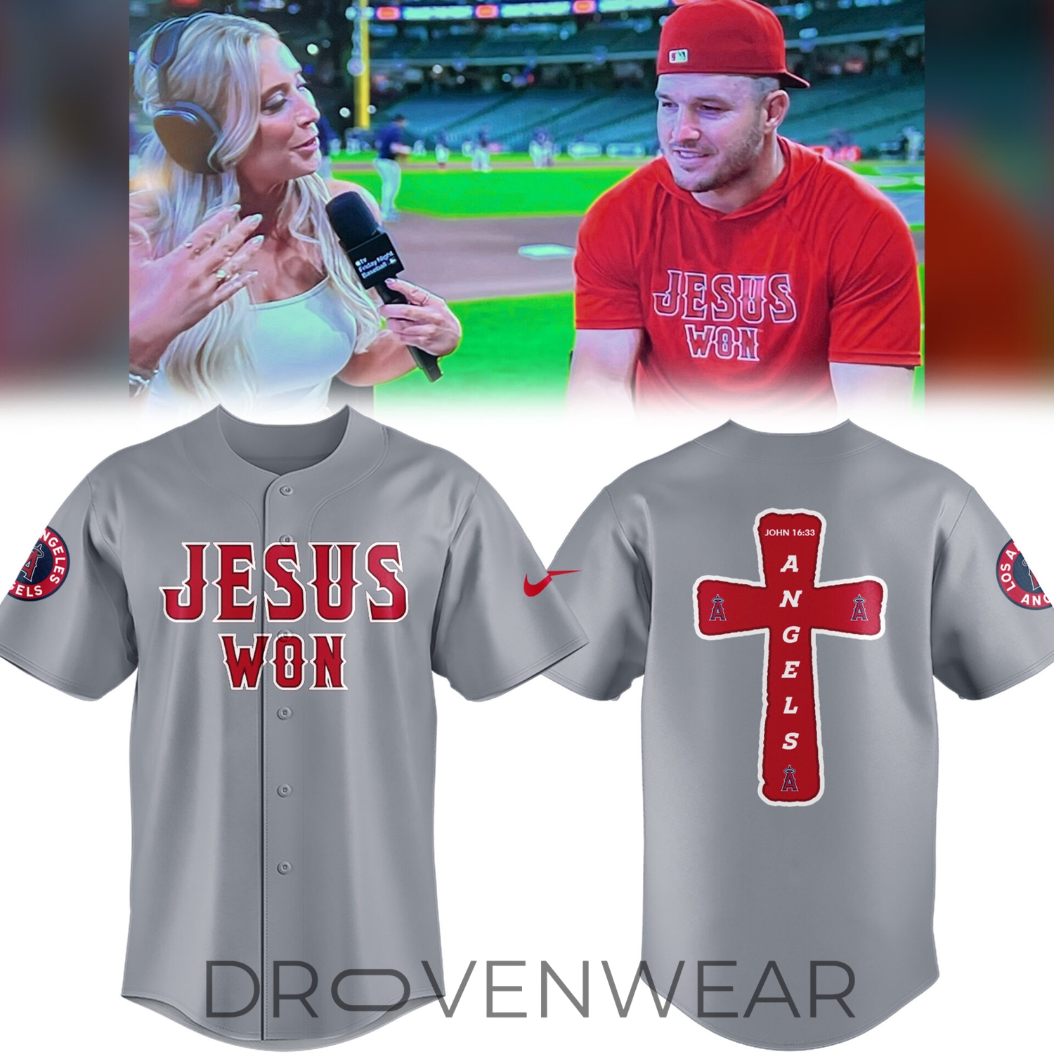 Los Angeles Angels Jesus Won Faith Jersey Version 2 Los Angeles Angels Jesus Won Faith Jersey Version 2