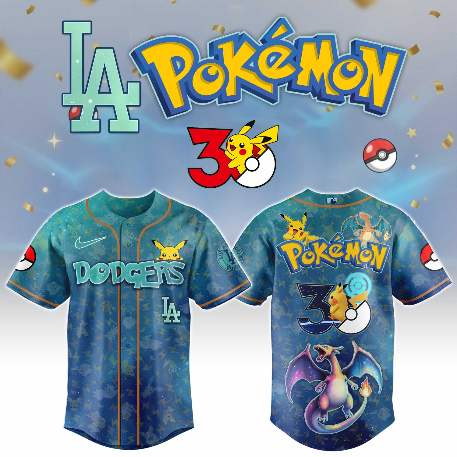 Los Angeles Dodgers x Pokémon Day 2026 Exclusive Baseball Jersey Los Angeles Dodgers x Pokémon Day 2026 Exclusive Baseball Jersey