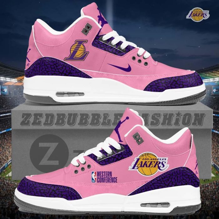 Los Angeles Lakers AJ3 Custom Sneakers 2026 Edition - Image 6