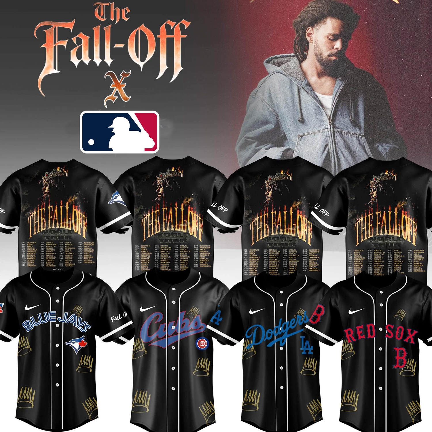 MLB All Teams x J Cole The Fall Off Tour 2026 Limited Edition Jersey V1 MLB All Teams x J Cole The Fall Off Tour 2026 Limited Edition Jersey V1