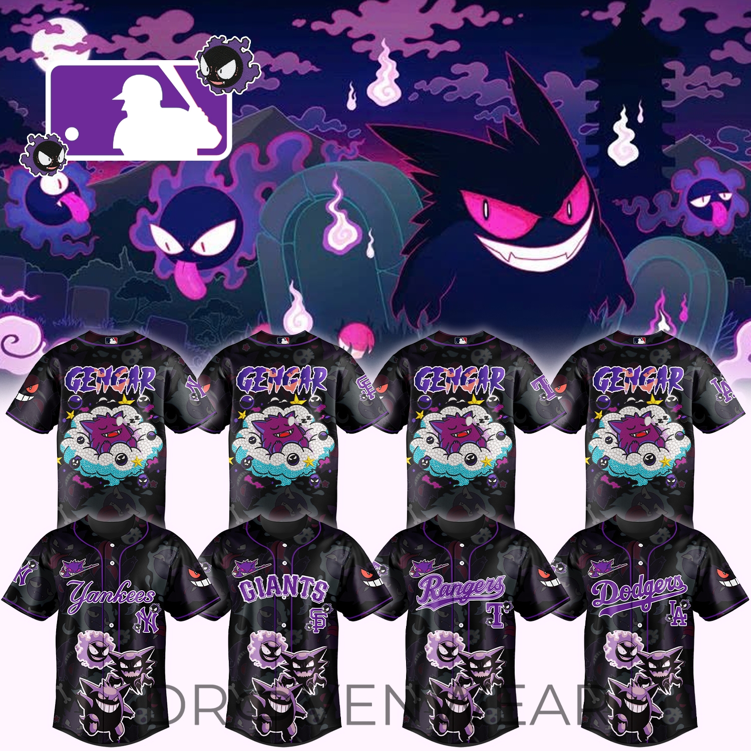 MLB All Teams x Pokemon Gengar Special Edition Jersey MLB All Teams x Pokemon Gengar Special Edition Jersey