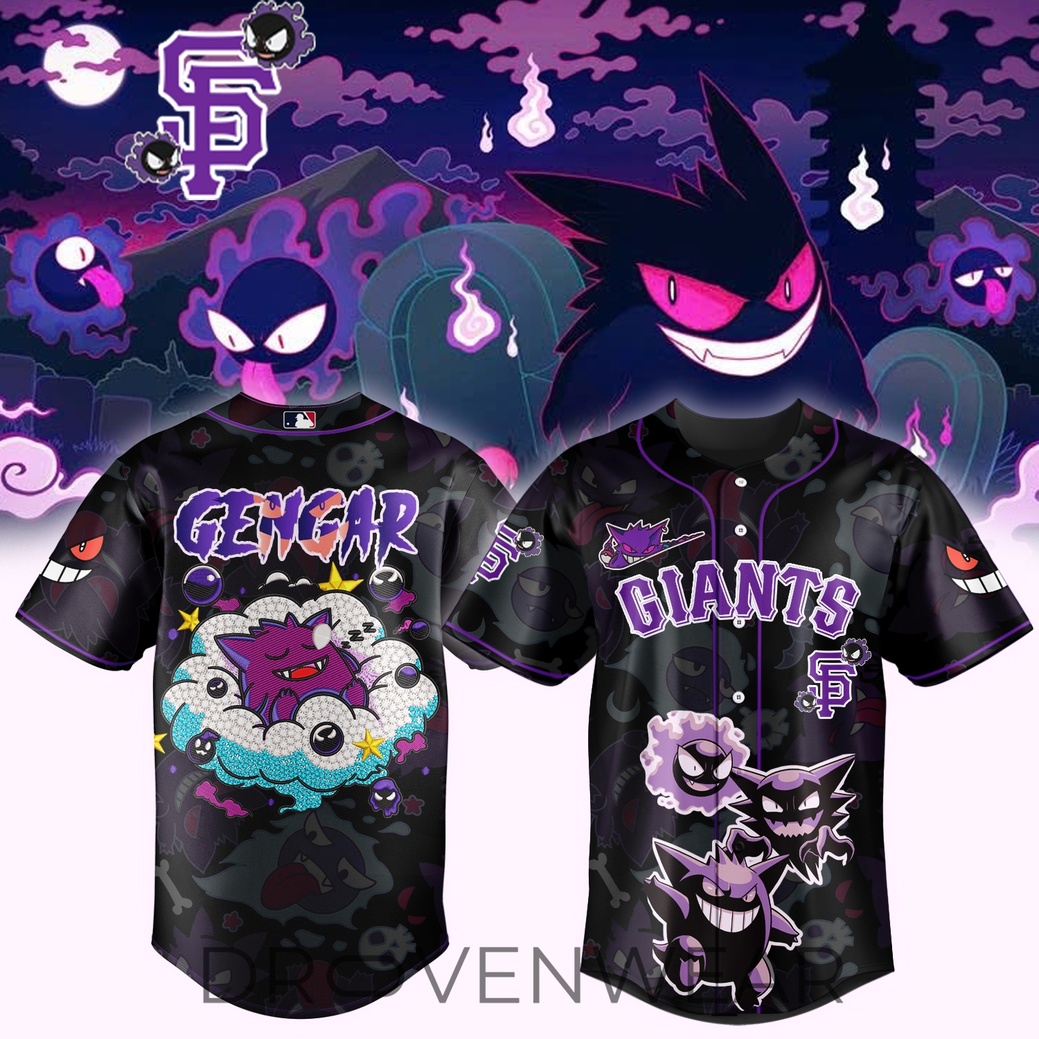 MLB All Teams x Pokemon Gengar Special Edition Jersey MLB All Teams x Pokemon Gengar Special Edition Jersey