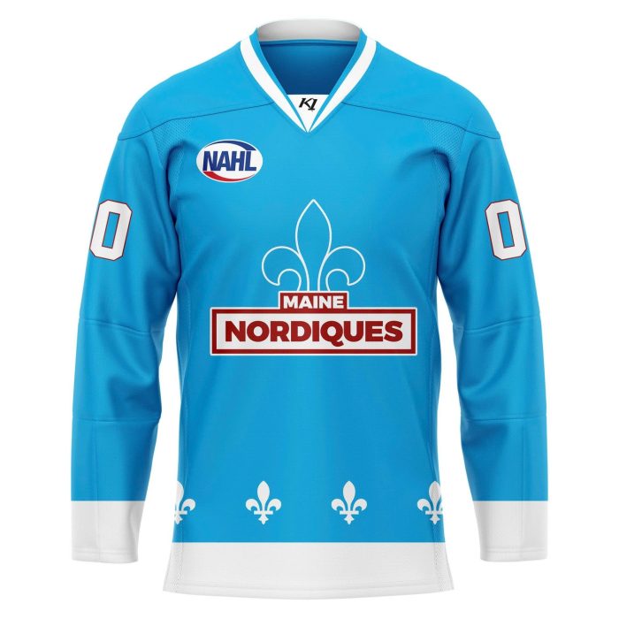 Maine Nordiques 2026 Powder Blue Hockey Jersey - Image 2