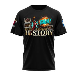Miami Heat Bam Adebayo 83 Point History Graphic TShirt by Drovenwear.com