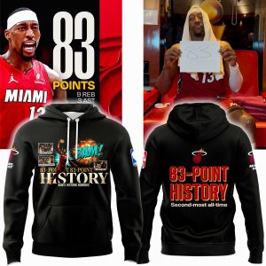 Miami Heat Bam Adebayo 83 Point History Limited Hoodie Black by Drovenwear.com