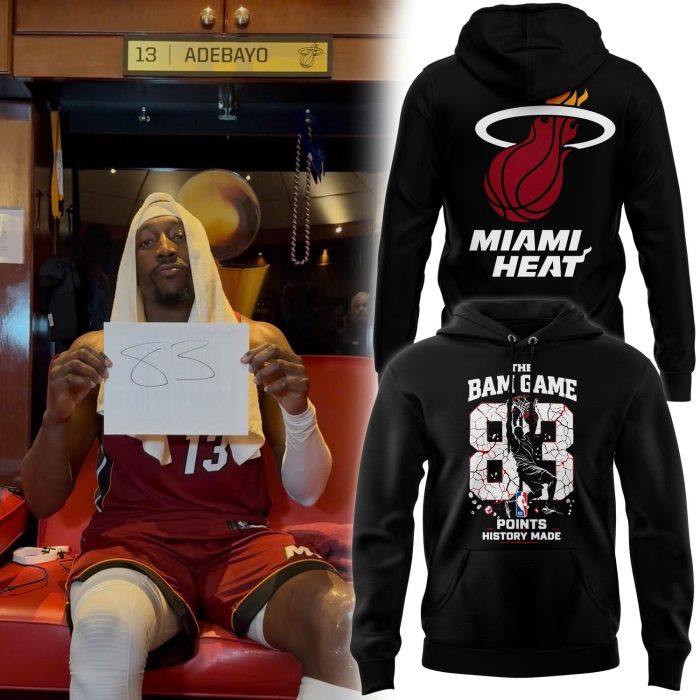 Miami Heat Bam Adebayo 83 Point History Limited Hoodie Black - Image 6