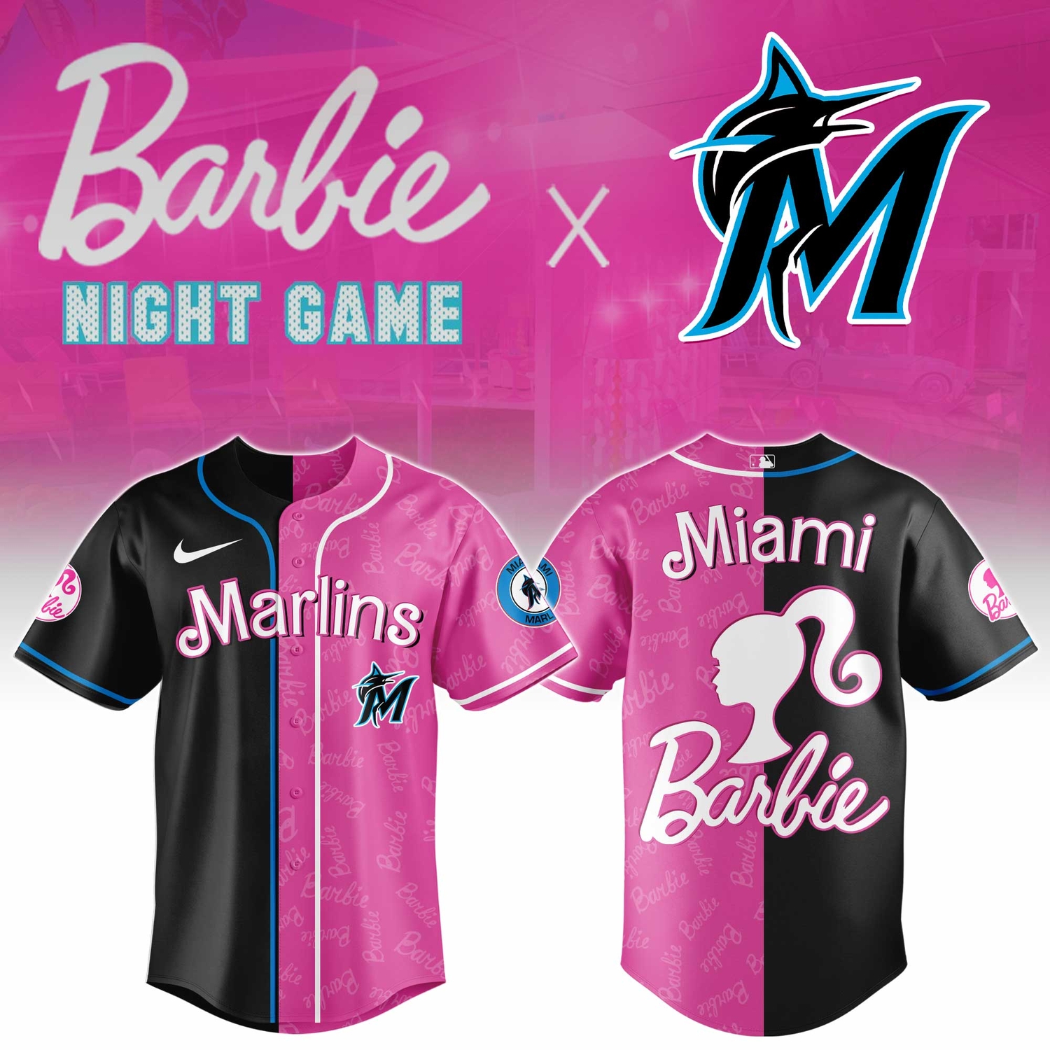 Miami Marlins Barbie 2026 Special Edition Baseball Jersey Miami Marlins Barbie 2026 Special Edition Baseball Jersey