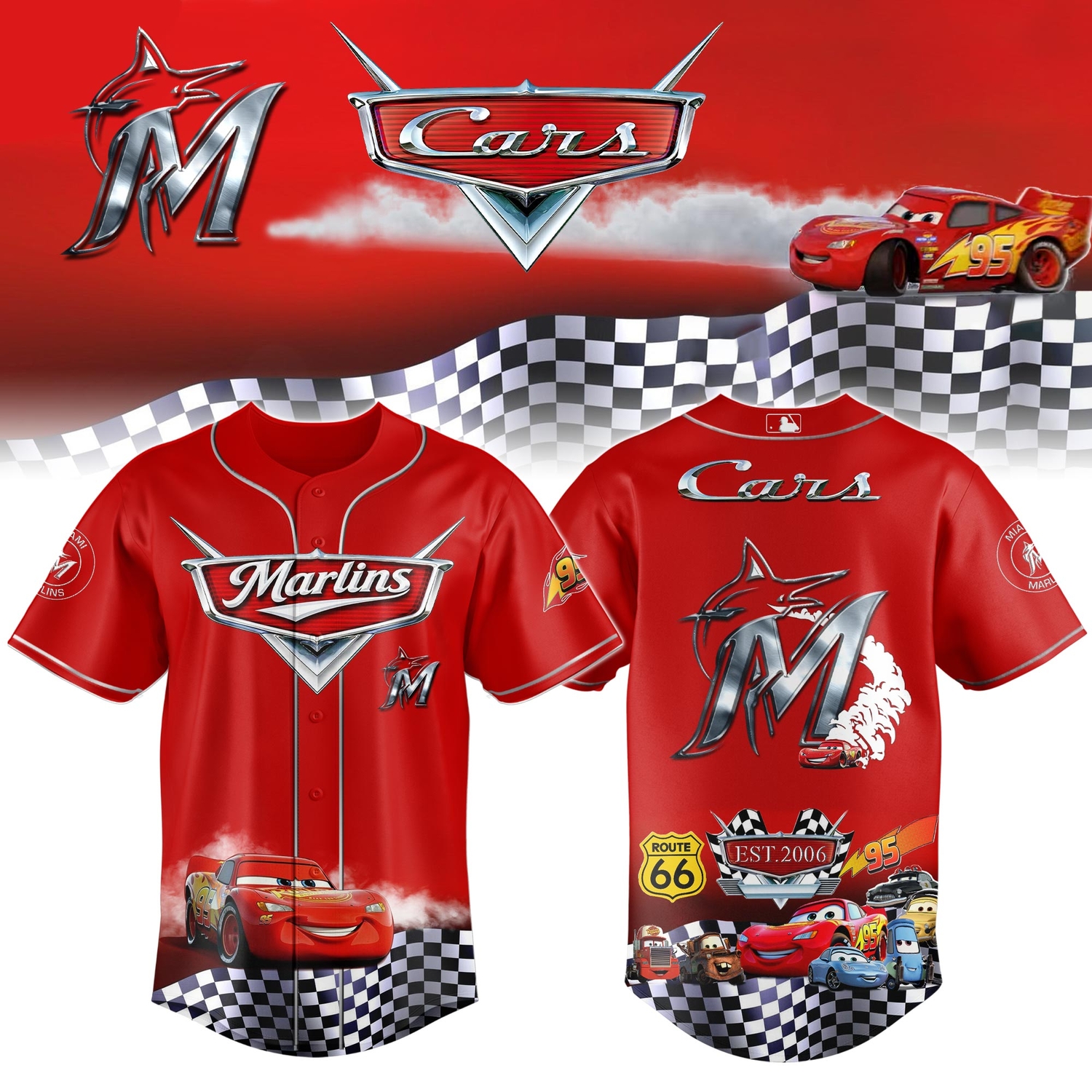 Miami Marlins Cars 20th Anniversary Inspired Limited Edition Baseball Jersey Miami Marlins Cars 20th Anniversary Inspired Limited Edition Baseball Jersey
