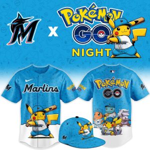 Miami Marlins Pokmon GO Night Limited Edition Baseball Jersey by Drovenwear.com
