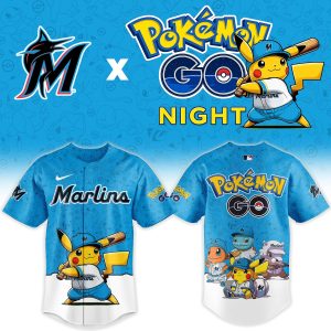 Miami Marlins Pokmon GO Night Limited Edition Baseball Jersey by Drovenwear.com