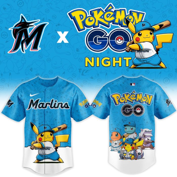 Miami Marlins Pokémon GO Night Limited Edition Baseball Jersey - Image 2