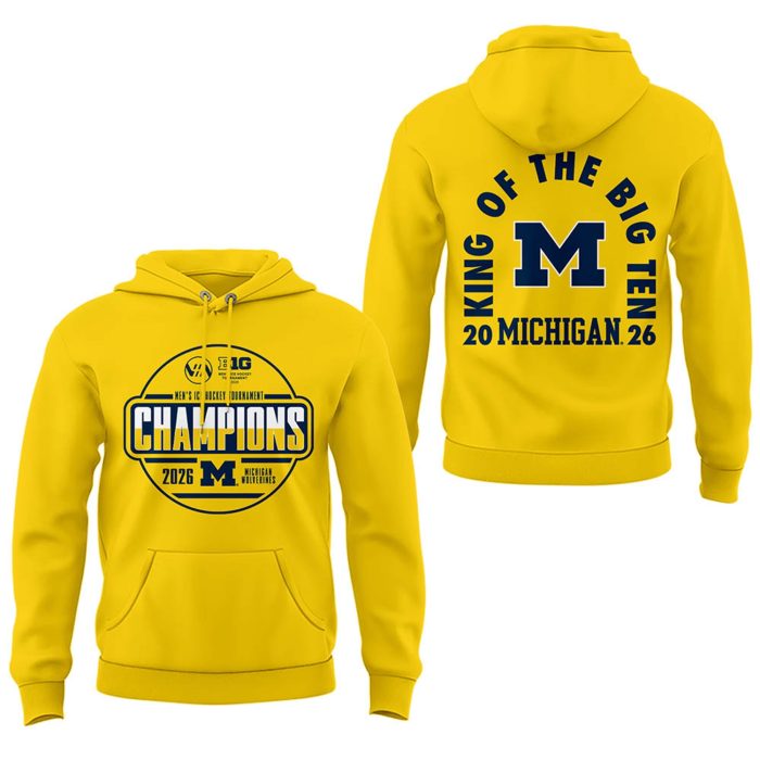 Michigan Hockey Tournament Champions 2026 Limited Edition Hoodie Yellow Version - Image 2