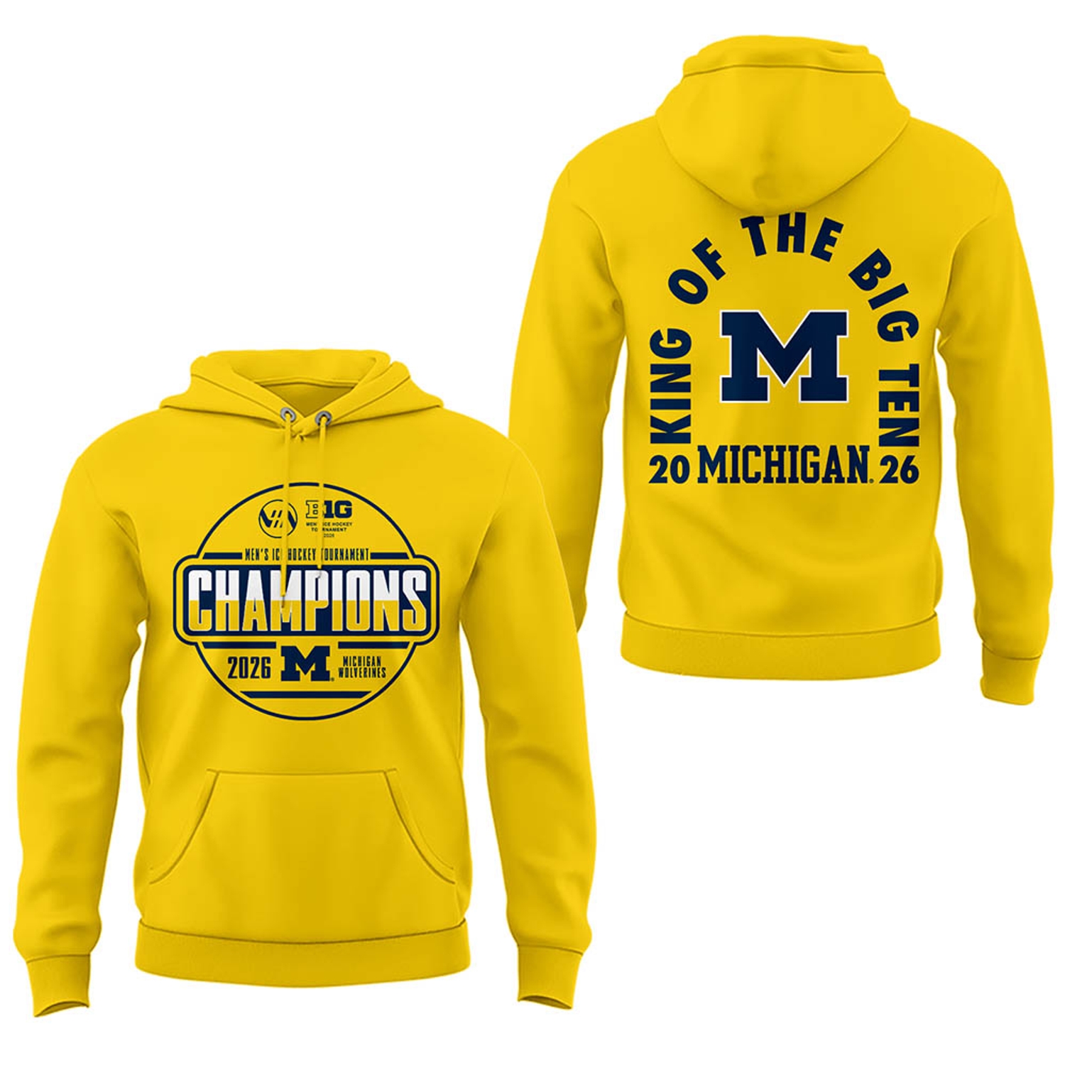 Michigan Hockey Tournament Champions 2026 Limited Edition Hoodie Yellow Version Michigan Hockey Tournament Champions 2026 Limited Edition Hoodie Yellow Version