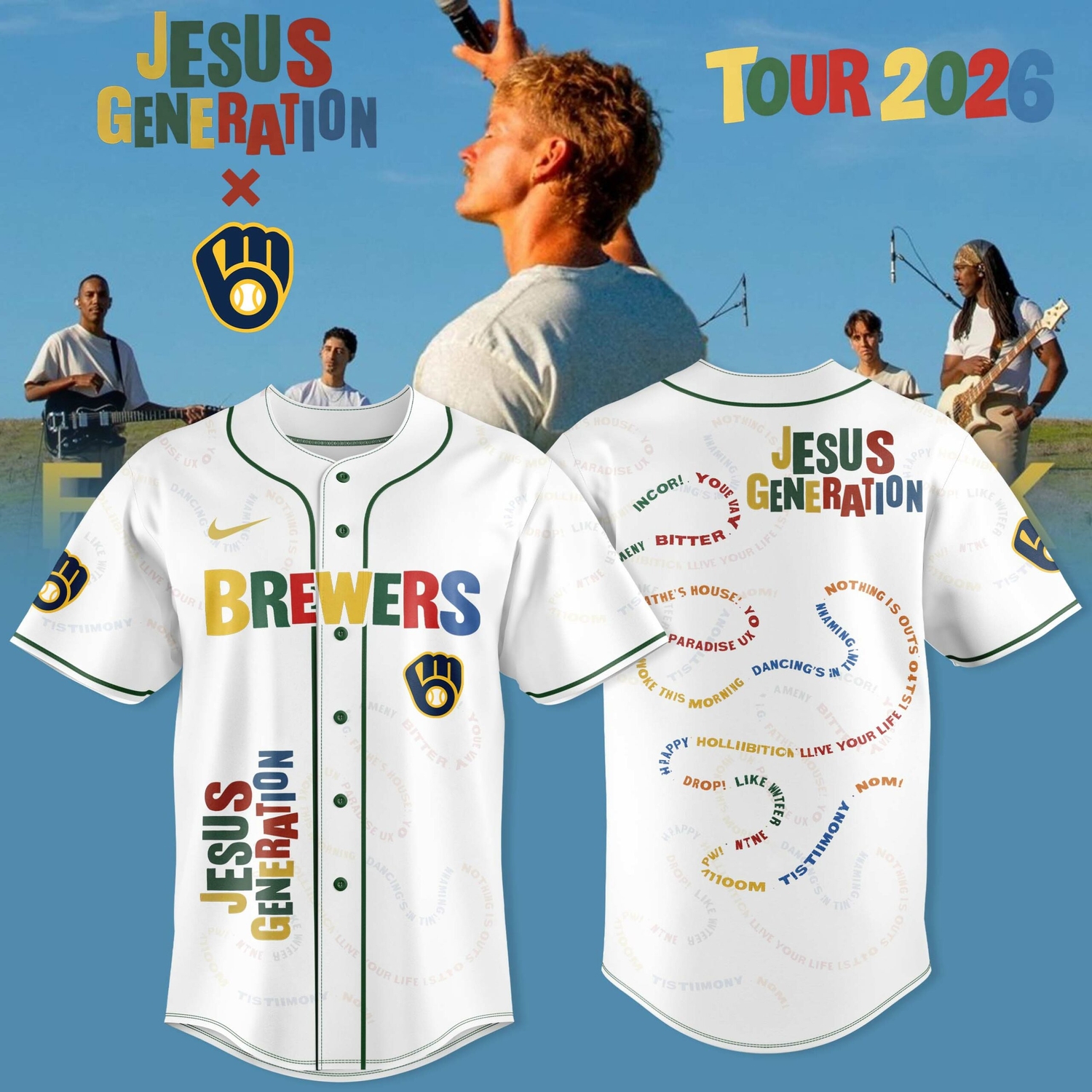 Milwaukee Brewers Jesus Generation Tour 2026 Limited Baseball Jersey Milwaukee Brewers Jesus Generation Tour 2026 Limited Baseball Jersey