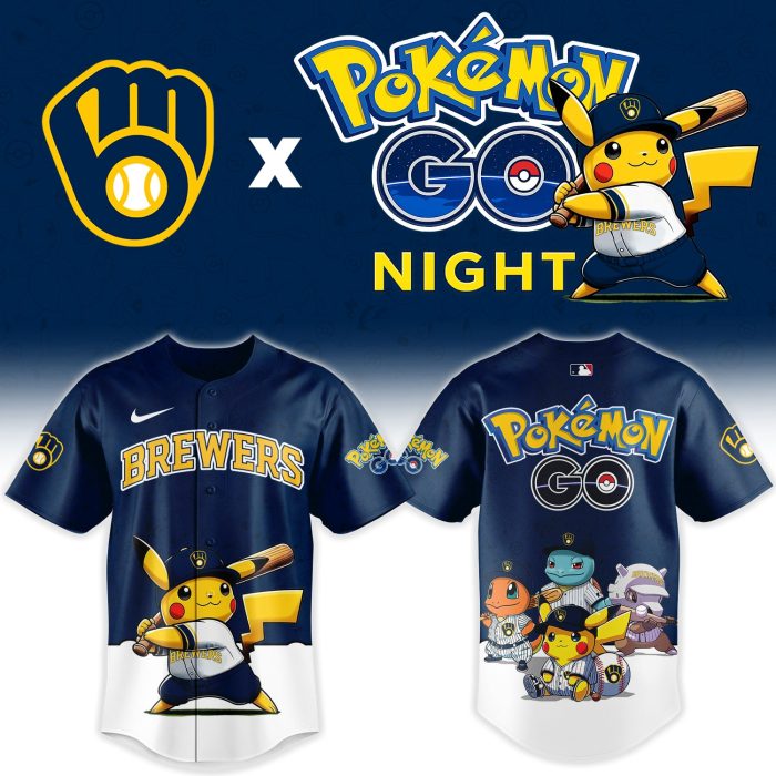 Milwaukee Brewers Pokémon GO Night Limited Edition Baseball Jersey - Image 2