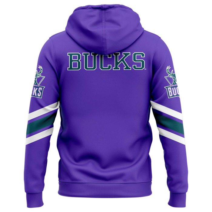 Milwaukee Bucks Retro Purple Zip Hoodie Vintage Style - Image 3