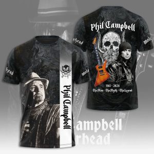 Motrhead x Phil Campbell 3D Graphic Rock Band TShirt by Drovenwear.com
