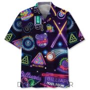 Neon Billiard Graphic Hawaiian Style Shirt