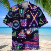 Neon Billiard Graphic Hawaiian Style Shirt - Image 2