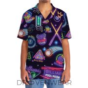 Neon Billiard Graphic Hawaiian Style Shirt - Image 5