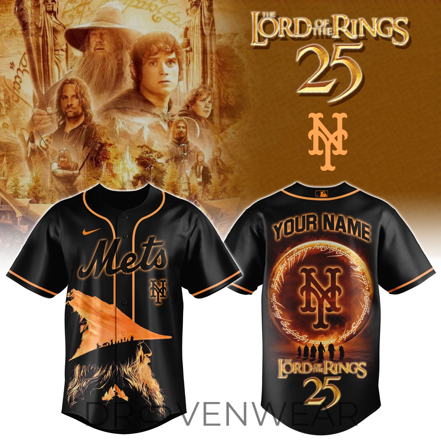 New York Mets x Ring of Power 2026 Custom Fan Jersey New York Mets x Ring of Power 2026 Custom Fan Jersey