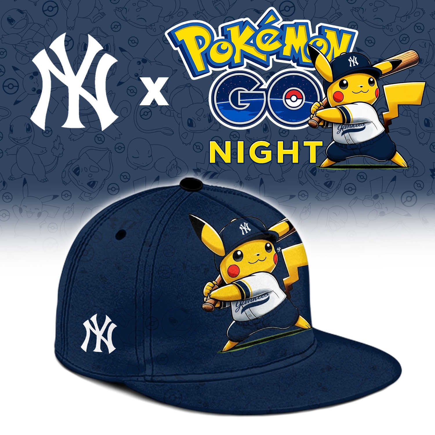 New York Yankees Pokémon GO Night Limited Edition Baseball Jersey New York Yankees Pokémon GO Night Limited Edition Baseball Jersey