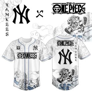 New York Yankees x Luffy Gear 5 Limited Anime Baseball Jersey by Drovenwear.com