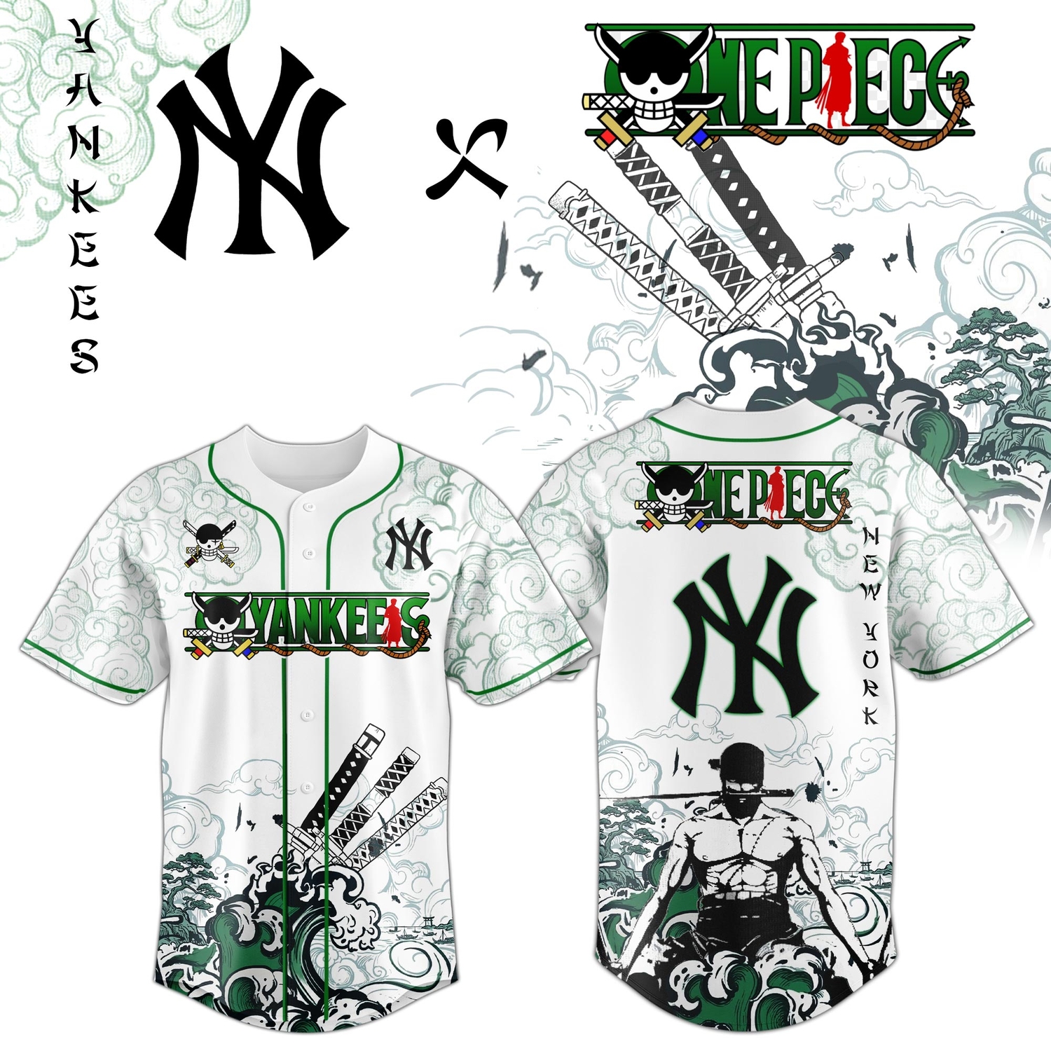 New York Yankees x Zoro Ronin Emerald Wave Limited Edition Jersey New York Yankees x Zoro Ronin Emerald Wave Limited Edition Jersey