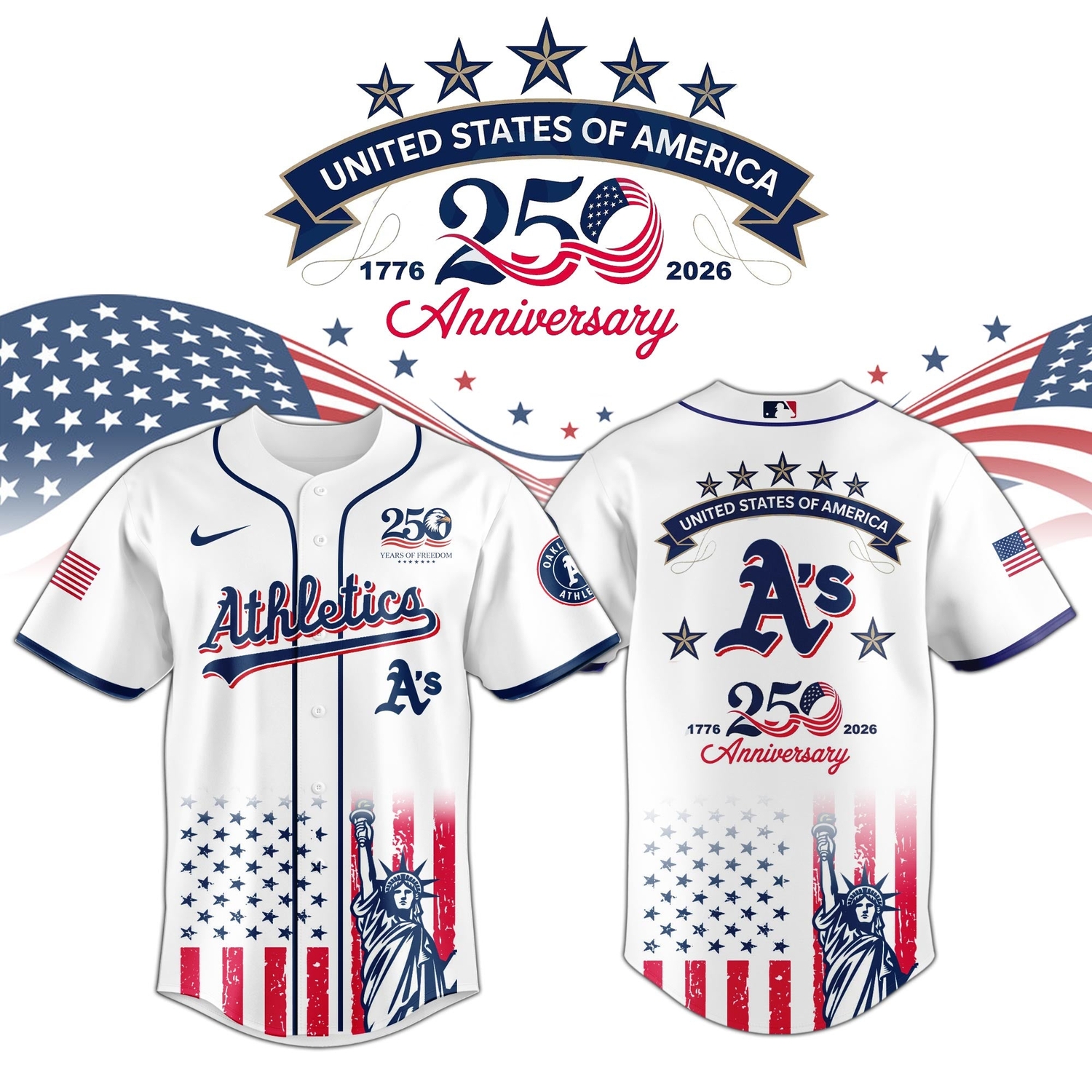 Oakland Athletics special America’s 250th Anniversary Limited Edition Jersey Oakland Athletics special America’s 250th Anniversary Limited Edition Jersey