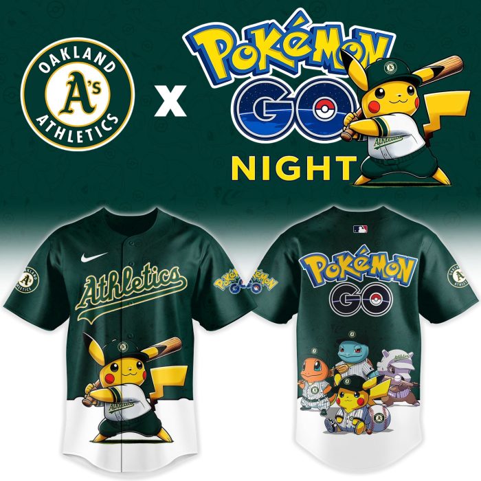 Oakland Athletics Pokémon GO Night Limited Edition Baseball Jersey - Image 2