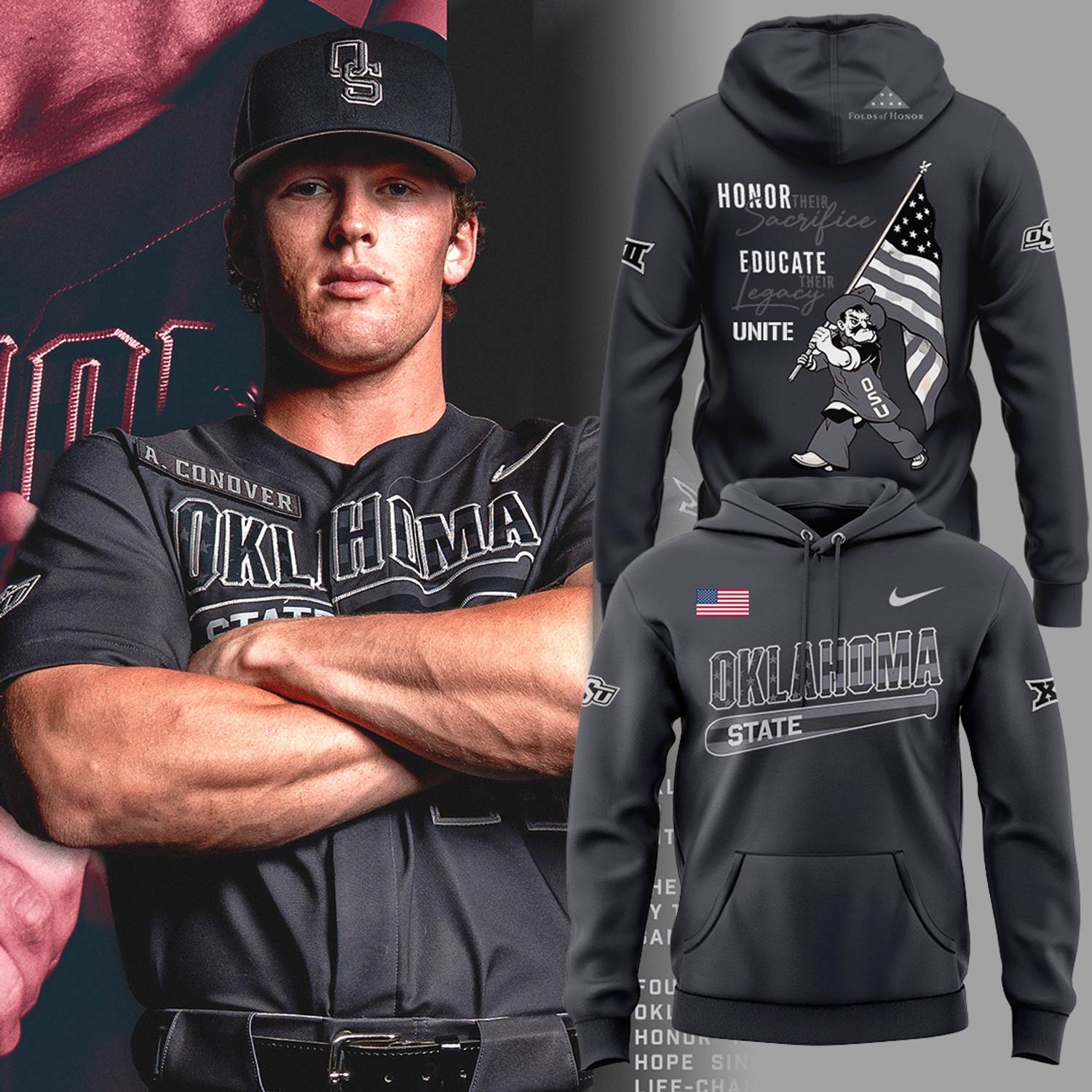 Oklahoma State Cowboys Salute To Service 2026 Limited Edition Hoodie Version 2 Oklahoma State Cowboys Salute To Service 2026 Limited Edition Hoodie Version 2