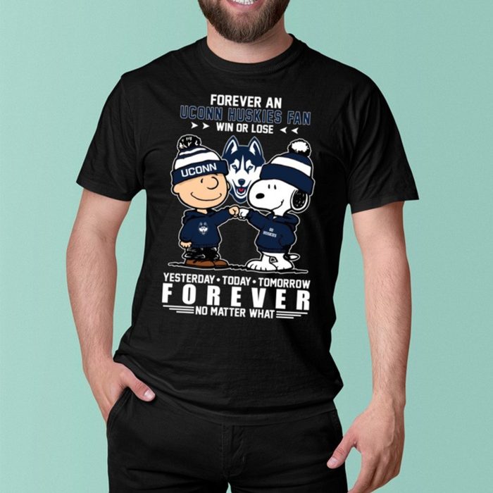Peanuts x UConn Huskies Forever No Matter What Fan Unisex T-Shirt - Image 2