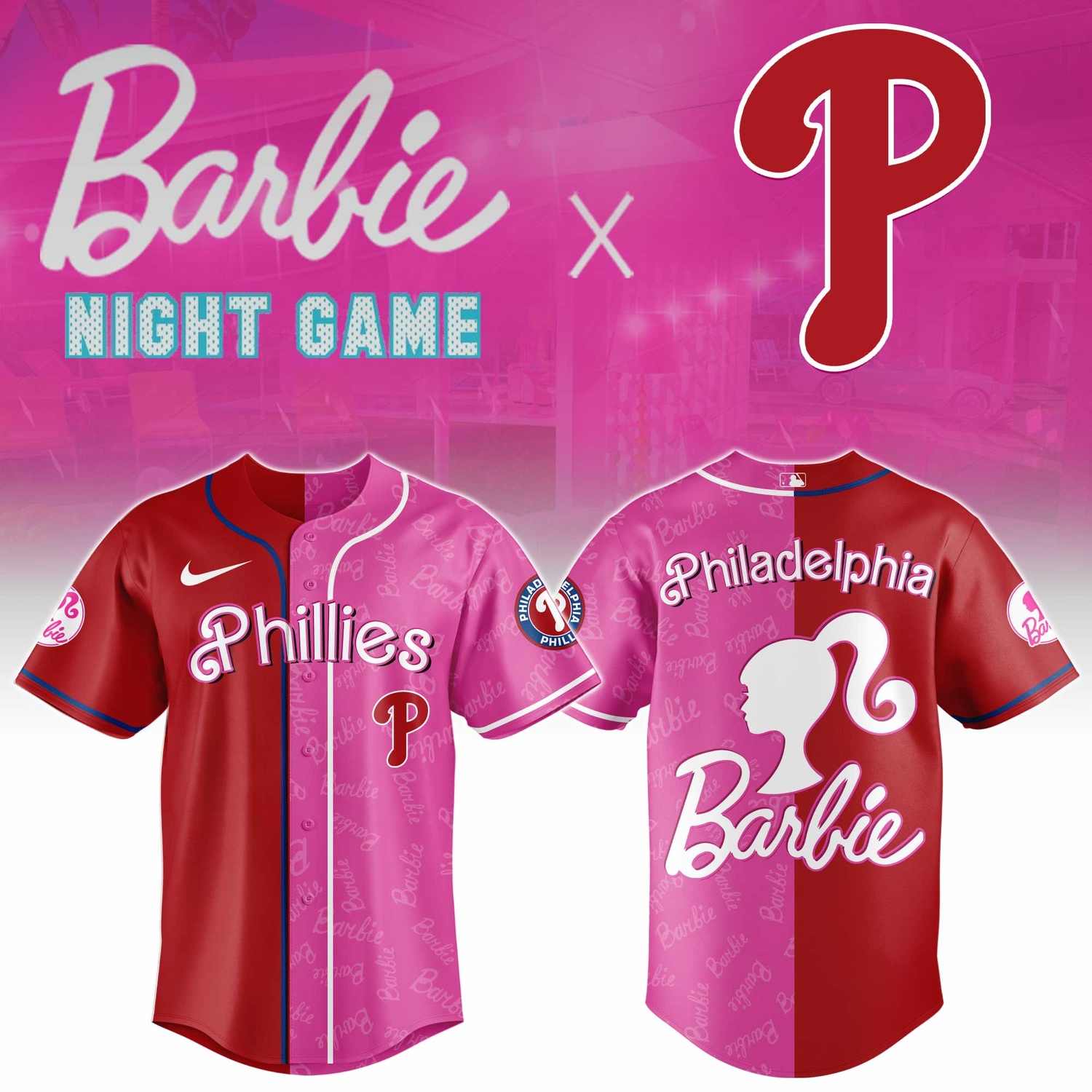 Philadelphia Phillies Barbie 2026 Special Edition Baseball Jersey Philadelphia Phillies Barbie 2026 Special Edition Baseball Jersey
