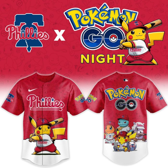 Philadelphia Phillies Pokémon GO Night Limited Edition Baseball Jersey - Image 2