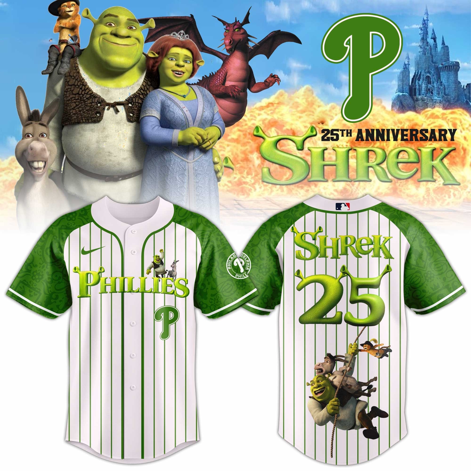 Philadelphia Phillies Shrek 25th Anniversary Limited Jersey Philadelphia Phillies Shrek 25th Anniversary Limited Jersey