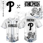 Philadelphia Phillies x Luffy Gear 5 Fan Anime Baseball Jersey