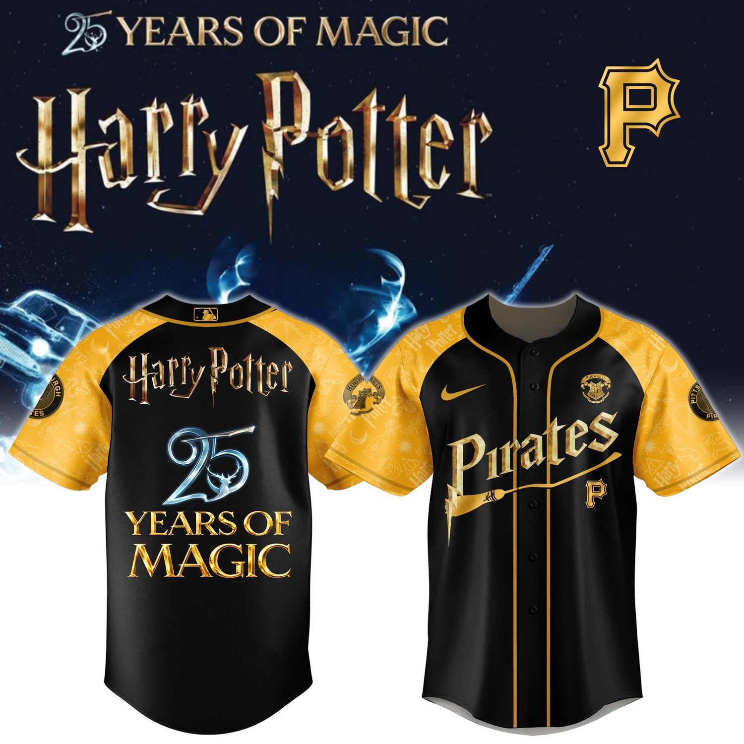 Pittsburgh Pirates Harry Potter 25 Years Of Magic Game Night 2026 Special Edition Jersey Version 2 Pittsburgh Pirates Harry Potter 25 Years Of Magic Game Night 2026 Special Edition Jersey Version 2