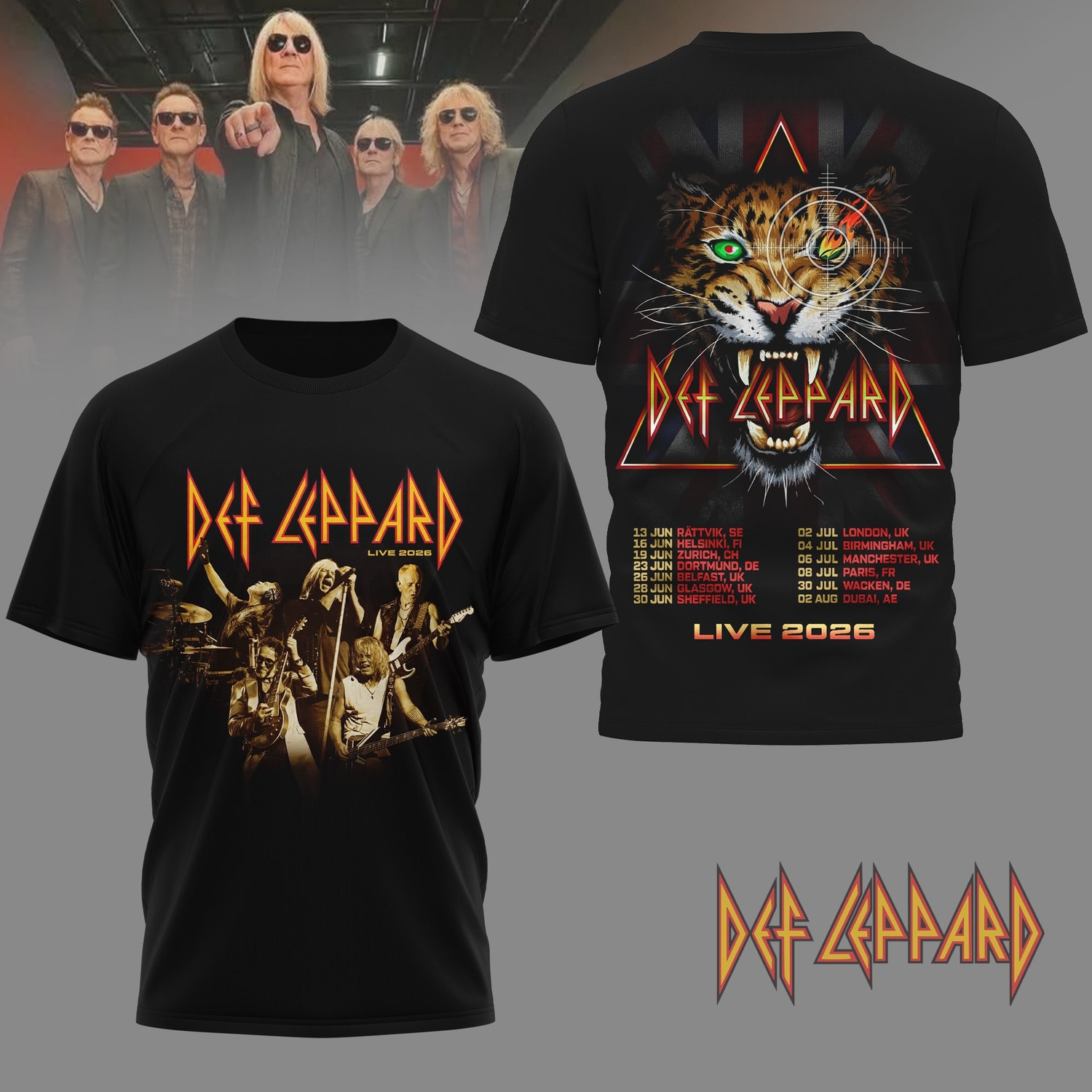 Premium Def Leppard Heavy Metal Graphic 3D Shirt Premium Def Leppard Heavy Metal Graphic 3D Shirt
